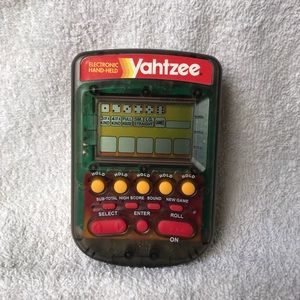 Yahtzee, hand held electronic game from 1995 by Milton Bradley Company
